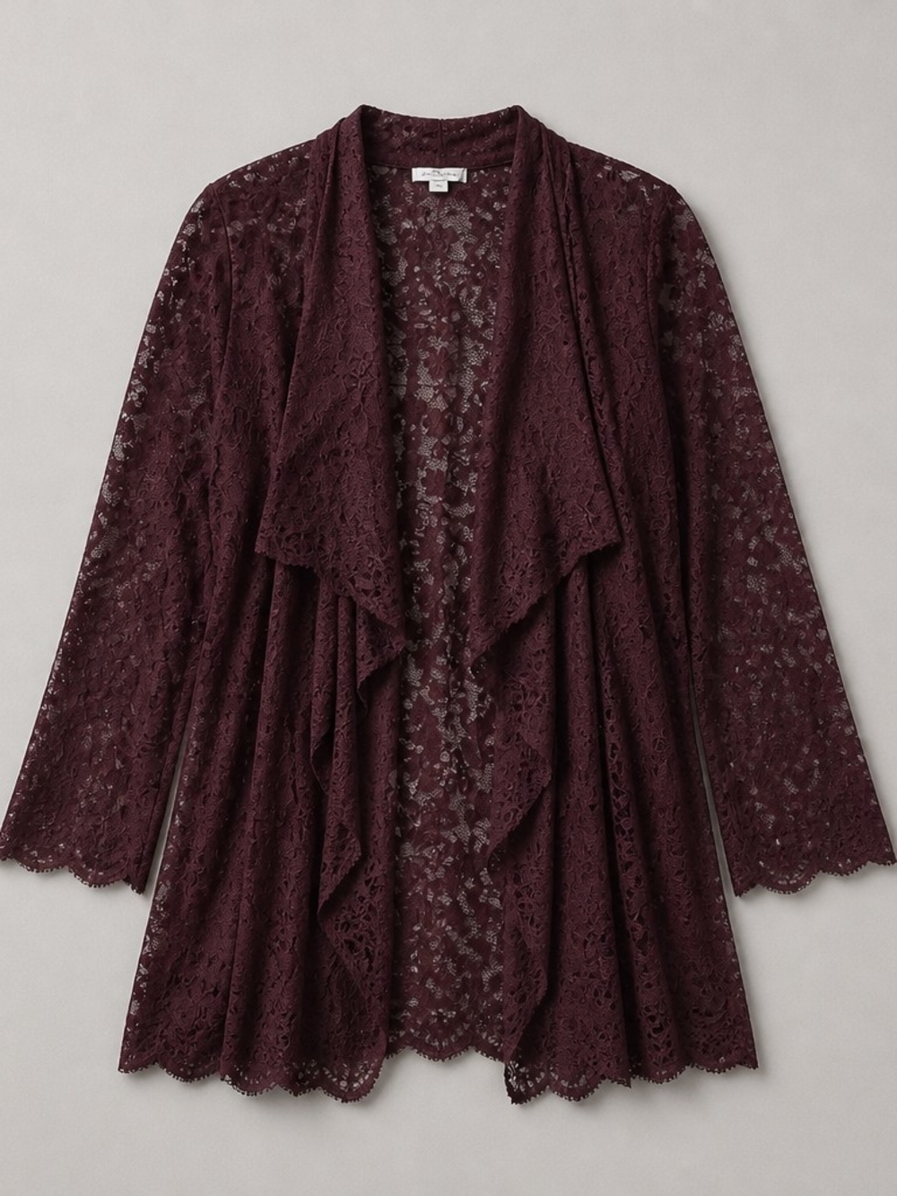 Coldwater Creek Plum Floral Lace Shell
